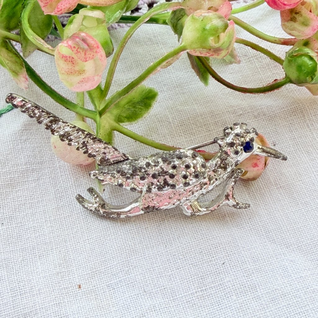 Roadrunner Bird Brooch Vintage Goodness